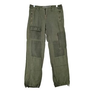 Vintage EXPRESS Precision Fit Women Olive Green‎ Cargo Pants Low Rise Sz 3/4 Y2K